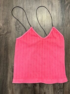 Nikibiki Hot Pink Ribbed Crop Tank